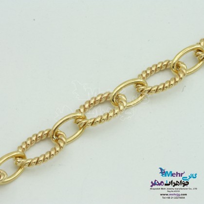 دستبد طلا - طرح حلقه های تودرتو-MB1144
